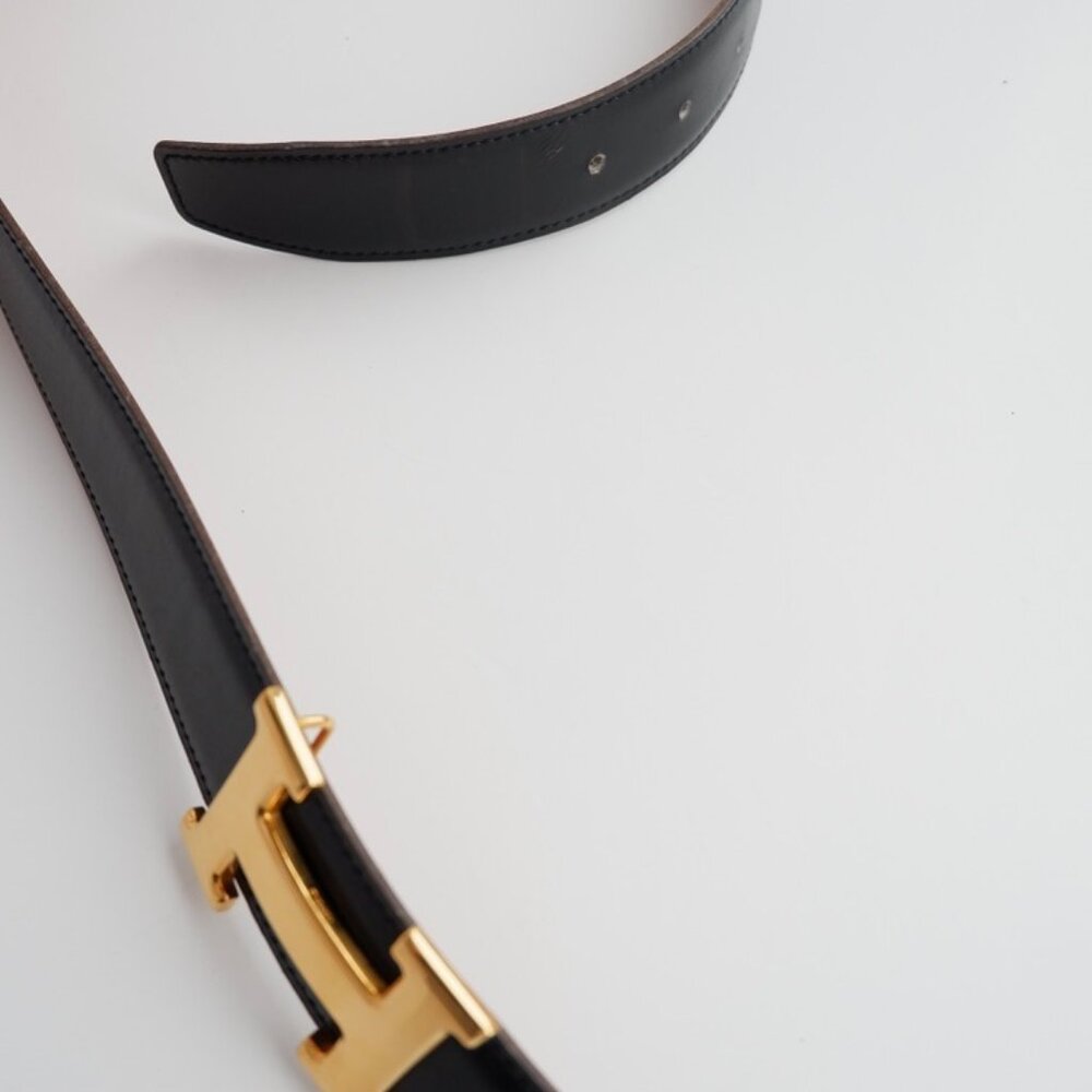 Authentic Preowned Hermes Black/ Brown H Belt GHW - 65 - Picture 6 of 13